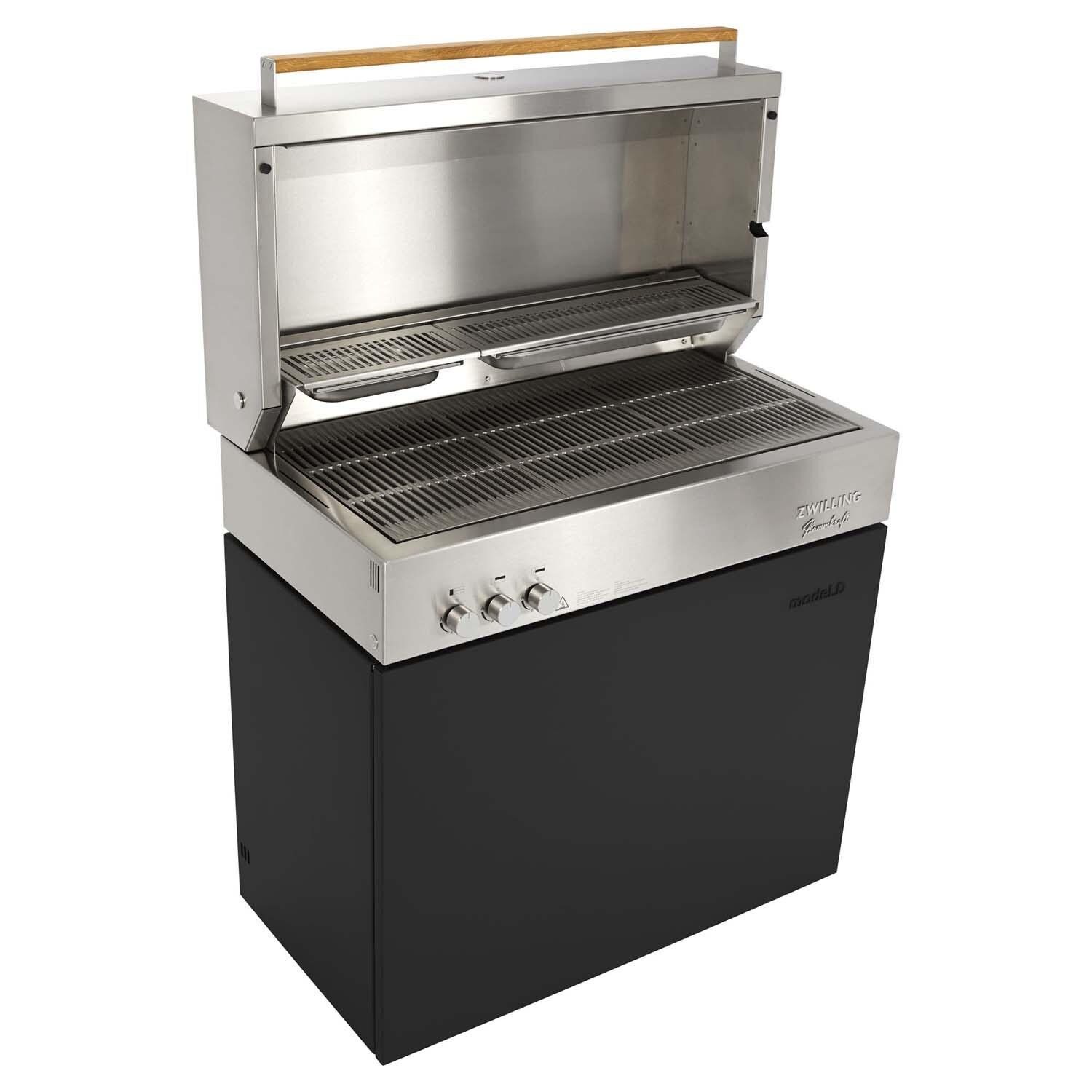 Flammkraft 1029545 Model D Propane Gas Grill - Ivory Black - White Background thumbnail