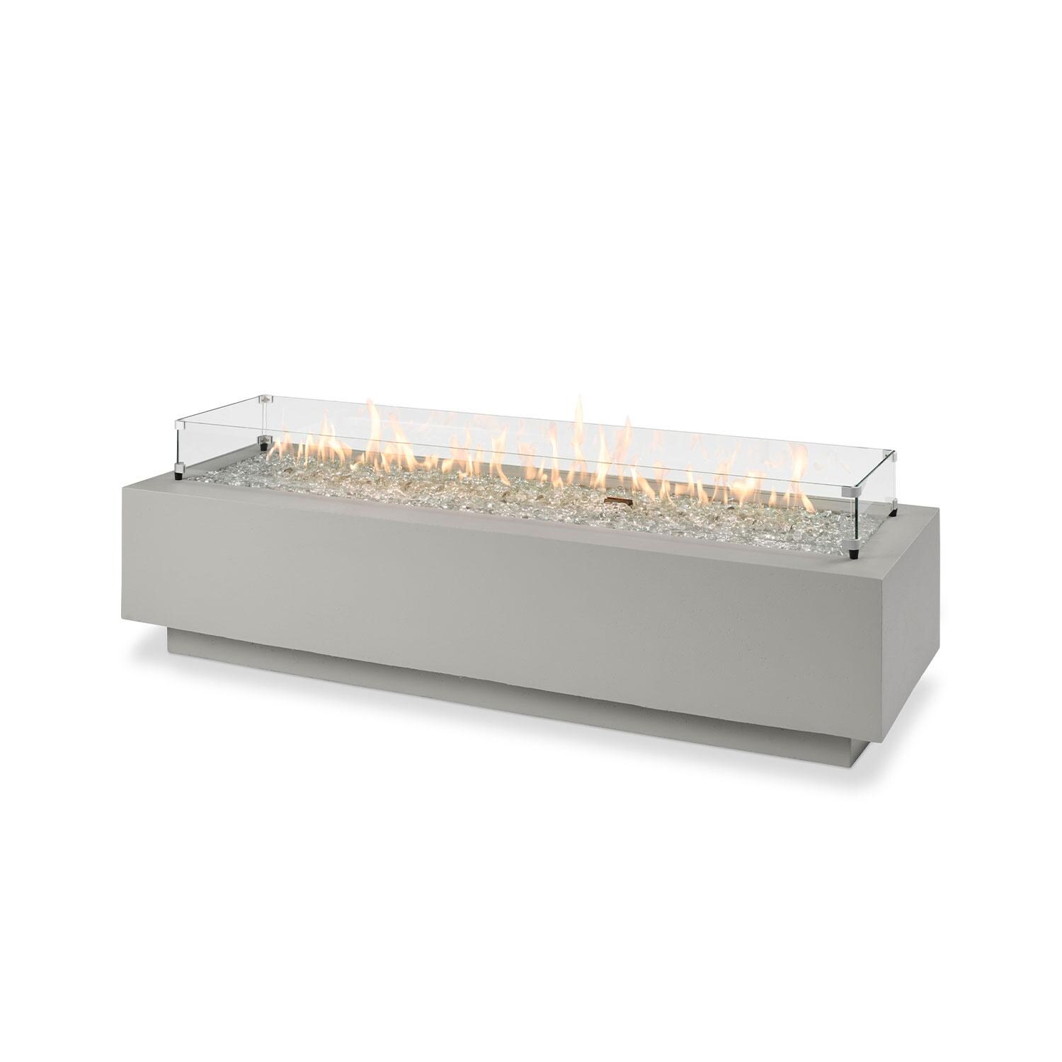Cove 72-in Rectangular GFRC Concrete Natural Gas (Ships Propane w/ Conversion Kit) Fire Pit Table in Natural Gray By The Outdoor GreatRoom Company - Display - White Background thumbnail