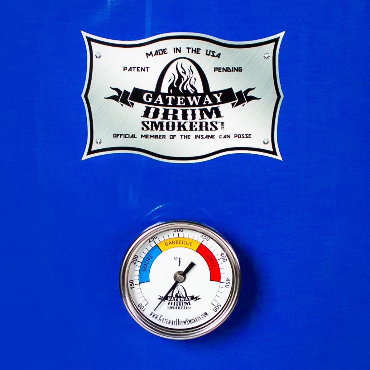 Gateway Drum Smokers 30 Gallon Charcoal BBQ Smoker - Center-Mounted Custom Dial Thermometer thumbnail