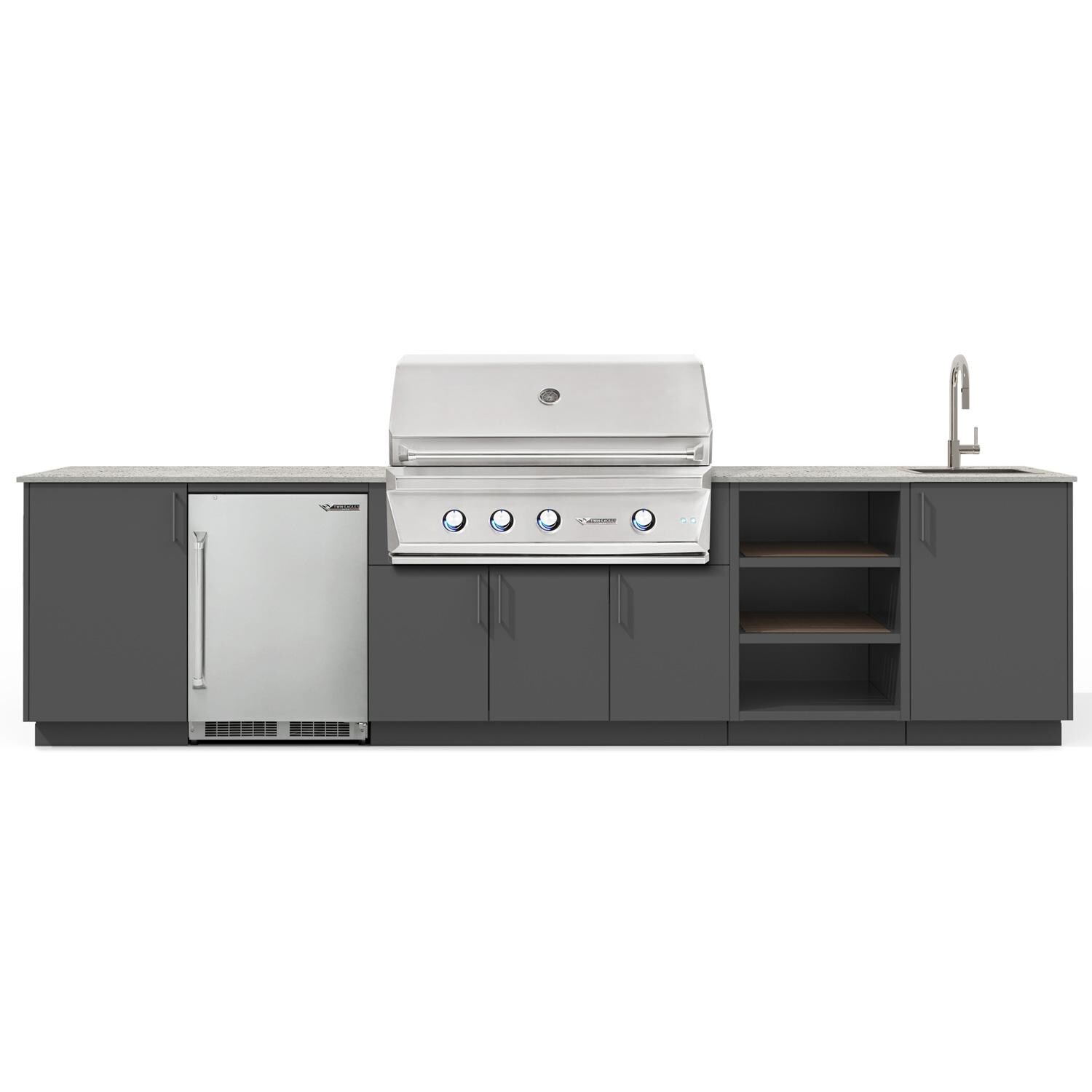 Urban Bonfire Breeze 42 Outdoor Kitchen w/ Twin Eagles Propane Grill, Sink, Refrigerator, Keon Dekton Countertop & Anthracite Finish - B-Breeze-42-TwinEagles-Keon-Anthracite