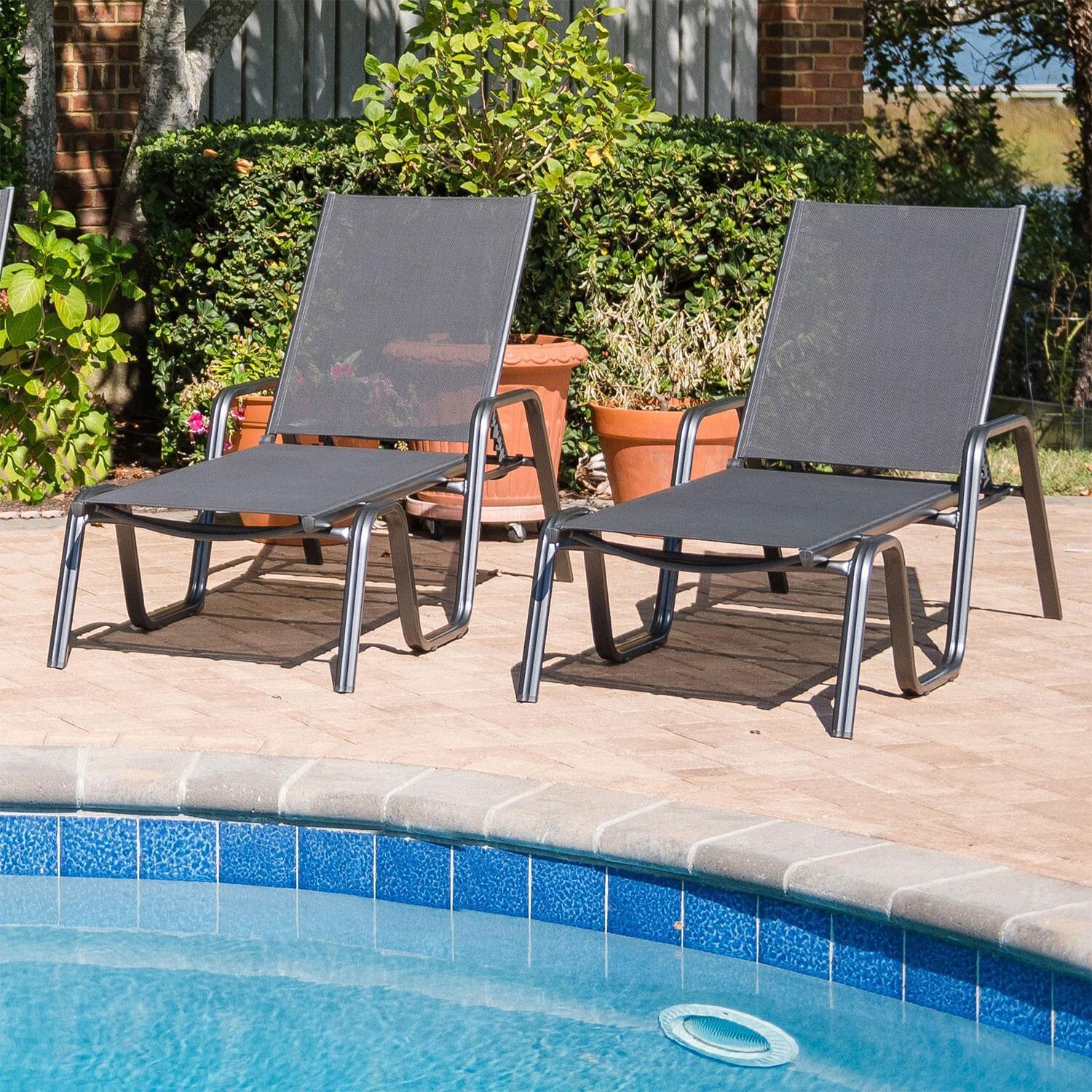 Basic Plus 2 Pc Aluminum/Sling Chaise Lounge Set By KETTLER