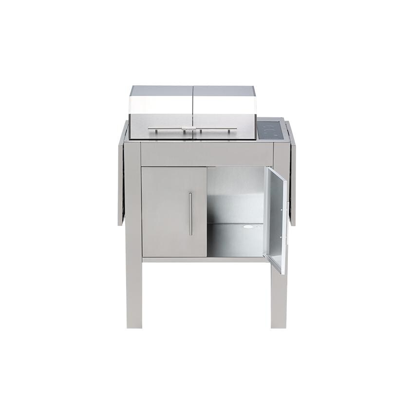 Kenyon C70425 Texan IntelliKEN Touch 3000 Watt Split Lid Electric Grill - 240V - Cabinet Open thumbnail