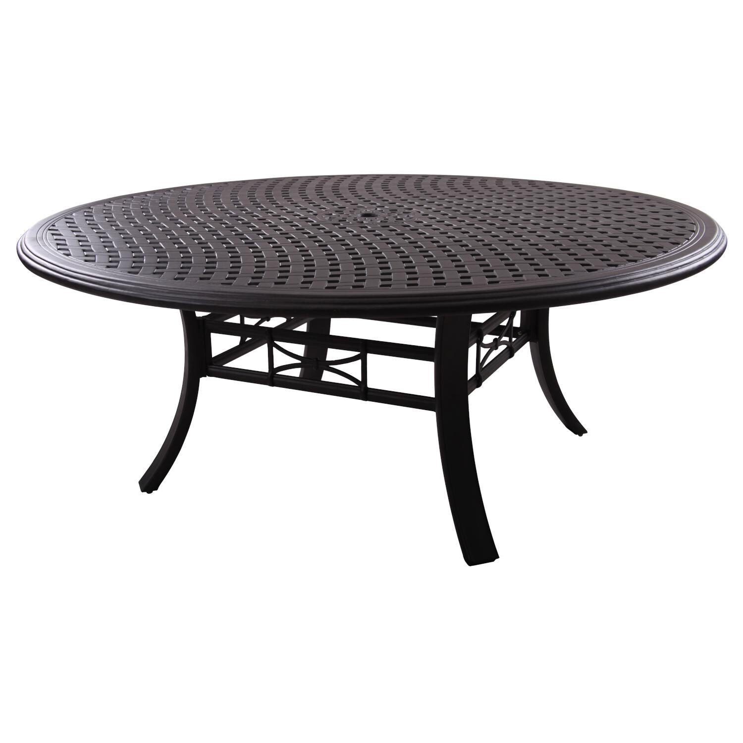 Darlee 201010-10PC-99LD3930-AB Santa Barbara 10 Piece Cast Aluminum Patio Dining Set W/ Lazy Susan & Sesame Cushions - Dining Table thumbnail