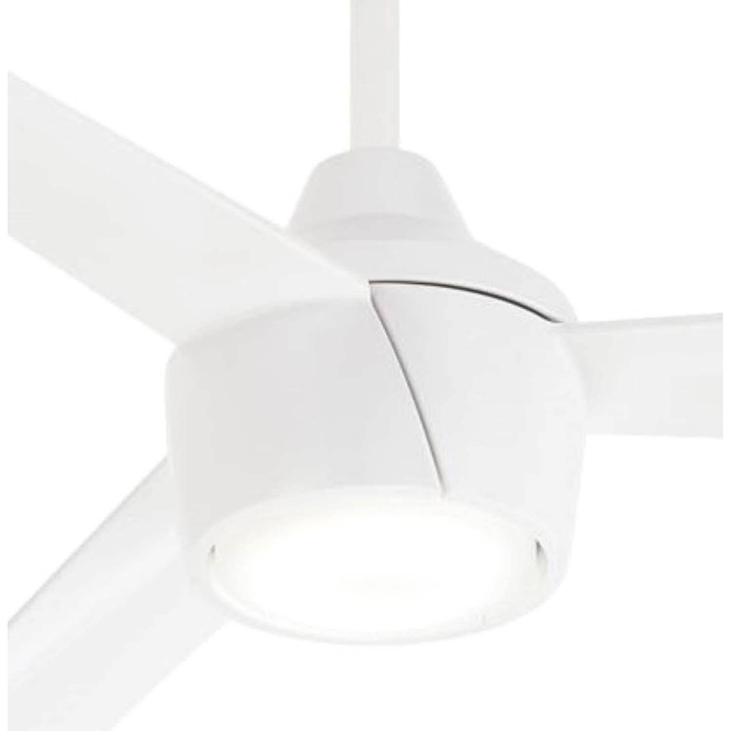 Minka-Aire F626L-WHF Skinnie 56-Inch 3-Blade LED Ceiling Fan in Flat White Finish w/ Flat White Blades & Etched Lens - Closeup thumbnail