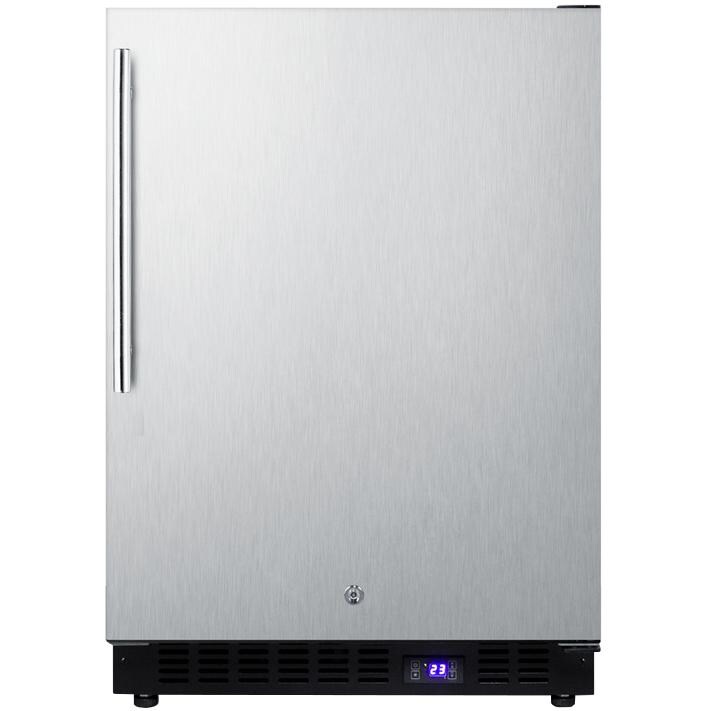 Summit 24-Inch 4.72 Cu. Ft. Outdoor Rated Compact Freezer With Ice Maker - Stainless Steel - SPFF51OSCSSHVIM