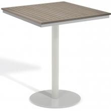 Travira 36 Inch Square Patio Bar Table W/ Tekwood Vintage Top By Oxford Garden image
