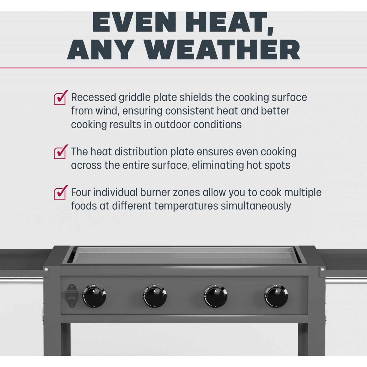 TYTUS Fresno Series 4-Burner Gunmetal Flat Top Griddle with Tool Set & Cover - TDT-471-0101 - Features Pt. 2 - Detail thumbnail