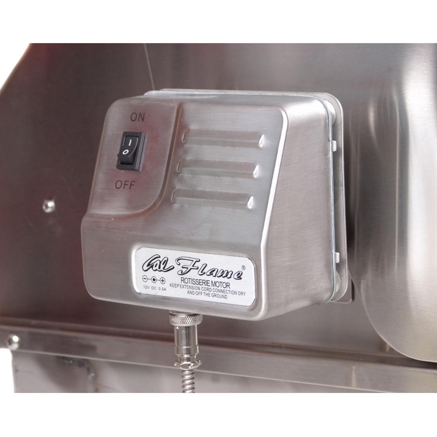 Cal Flame Gas Grills 40 Inch 5 Burner Convection Gas Grill - Details of Rotisserie Motor thumbnail