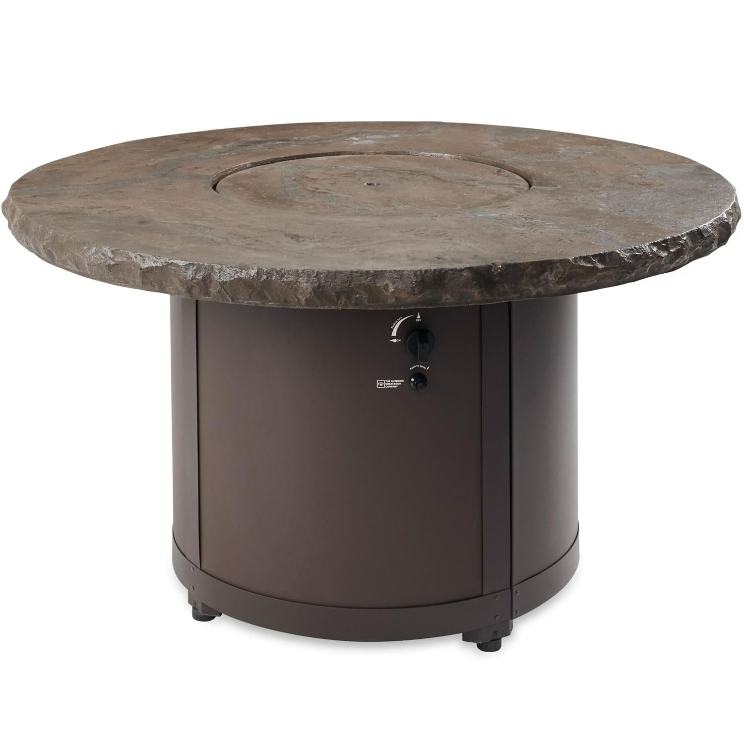 Beacon 48 Inch Round Powder Coated Steel Propane Fire Pit Table in