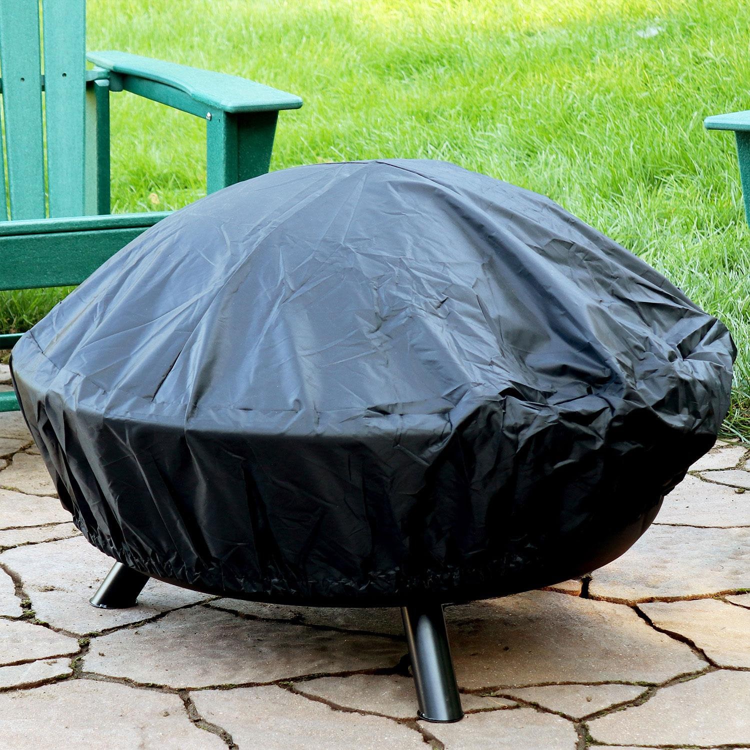 Ultimate Patio Crossweave 36 Inch Round Steel Wood-Burning Fire Pit in Black - Lifestyle thumbnail