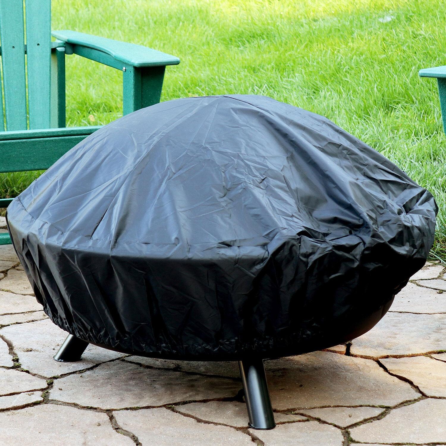 Ultimate Patio Crossweave 36 Inch Round Steel Wood-Burning Fire Pit in Black - Lifestyle thumbnail