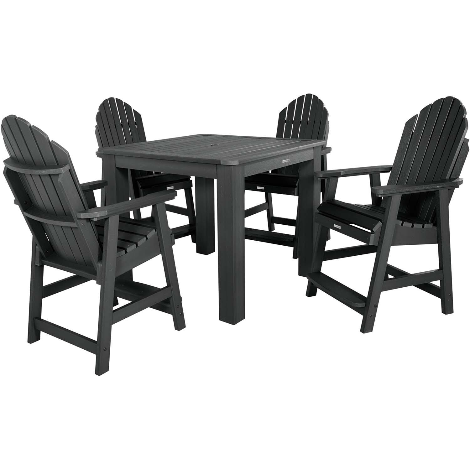 Dream Bay 5 Pc Square Counter-Height Dining Set in Black by Lakeview Outdoor Designs - White Background thumbnail
