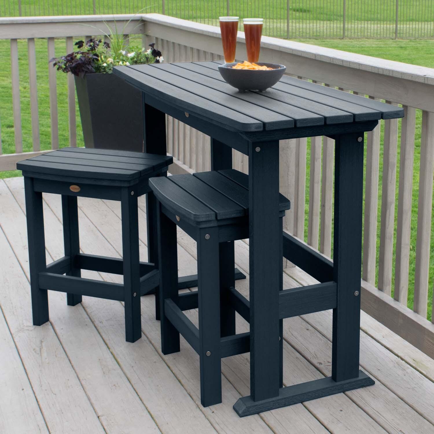 Hart Lane 3 Pc Recycled Plastic Counter Height Dining Set in Federal Blue by Lakeview Outdoor Designs