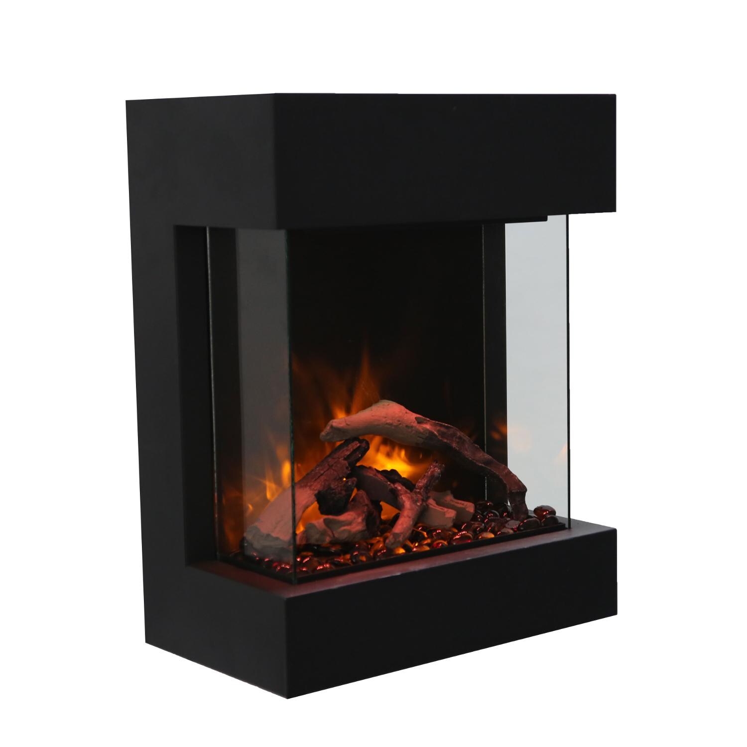 Amantii Cube 20Inch Three Sided Wall Mount Electric Fireplace Indoor