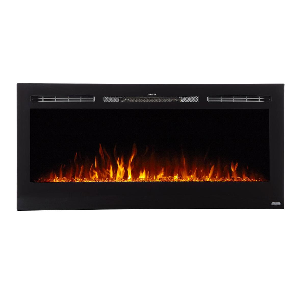 Touchstone Home Products Sideline 45-Inch Wall Mount/Flush Mount Electric Fireplace With Black Glass Surround - Glass Yellow Orange thumbnail