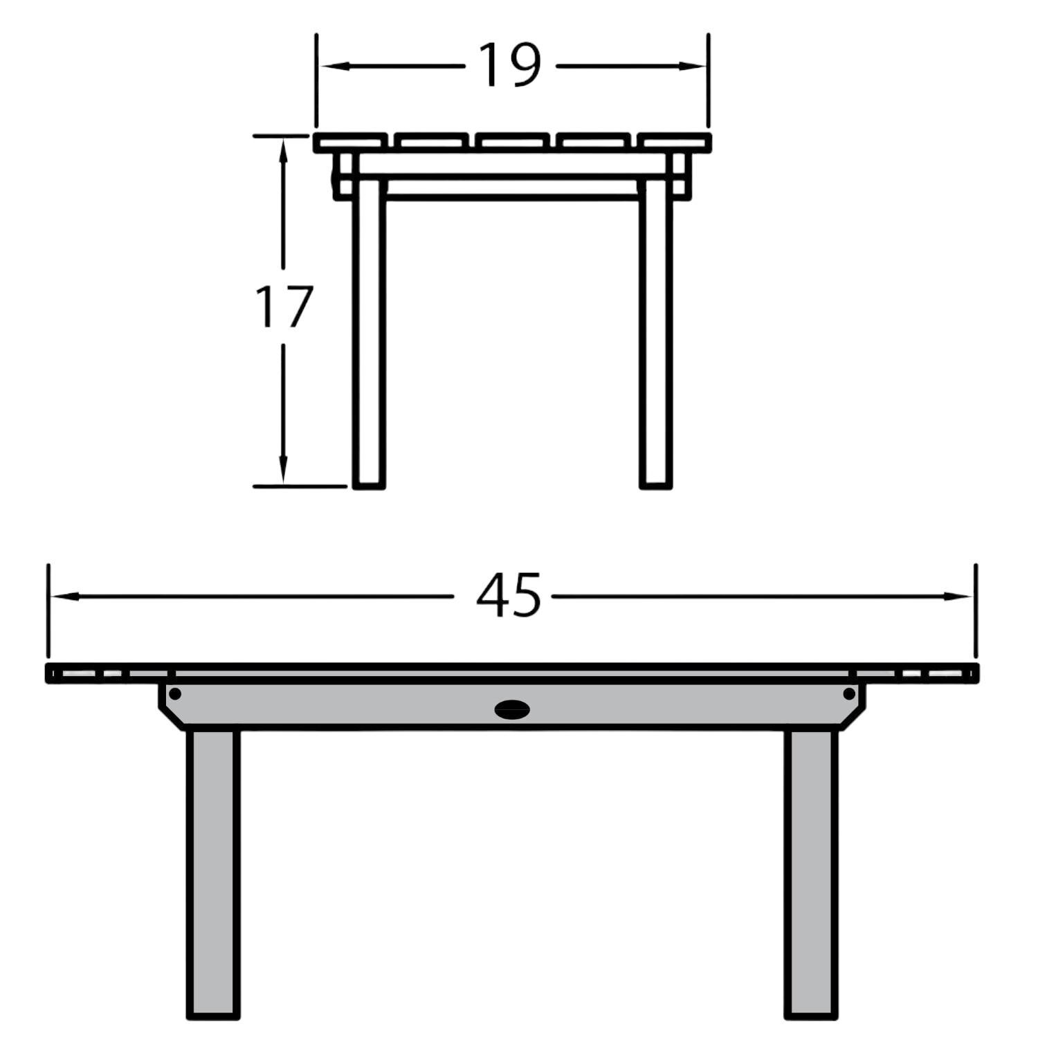 Lakeview Paradise Key Coffee Table - Coastal Teak - Line Drawing thumbnail