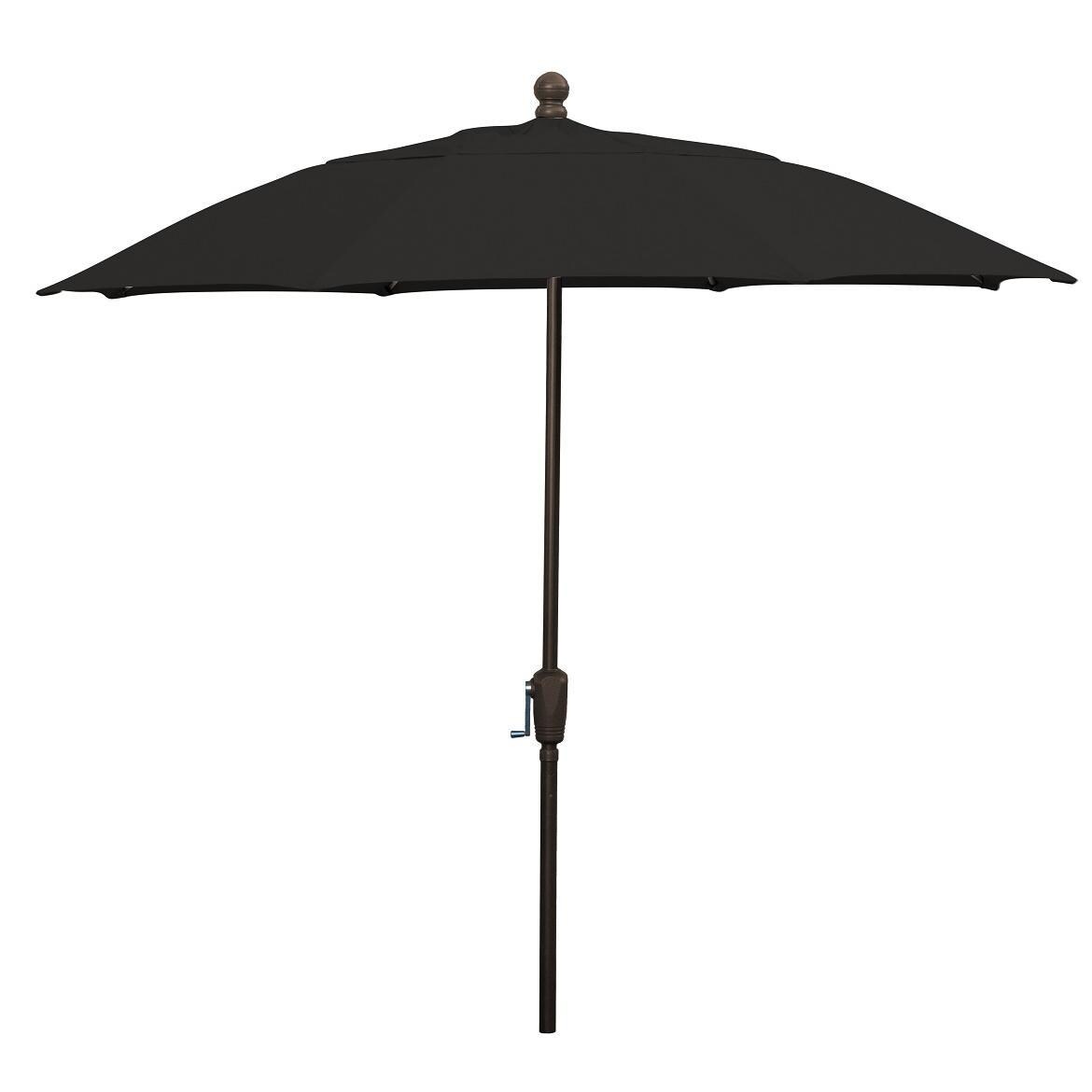 FiberBuilt 9 Ft Aluminum Market Patio Umbrella With Crank Lift - Black thumbnail
