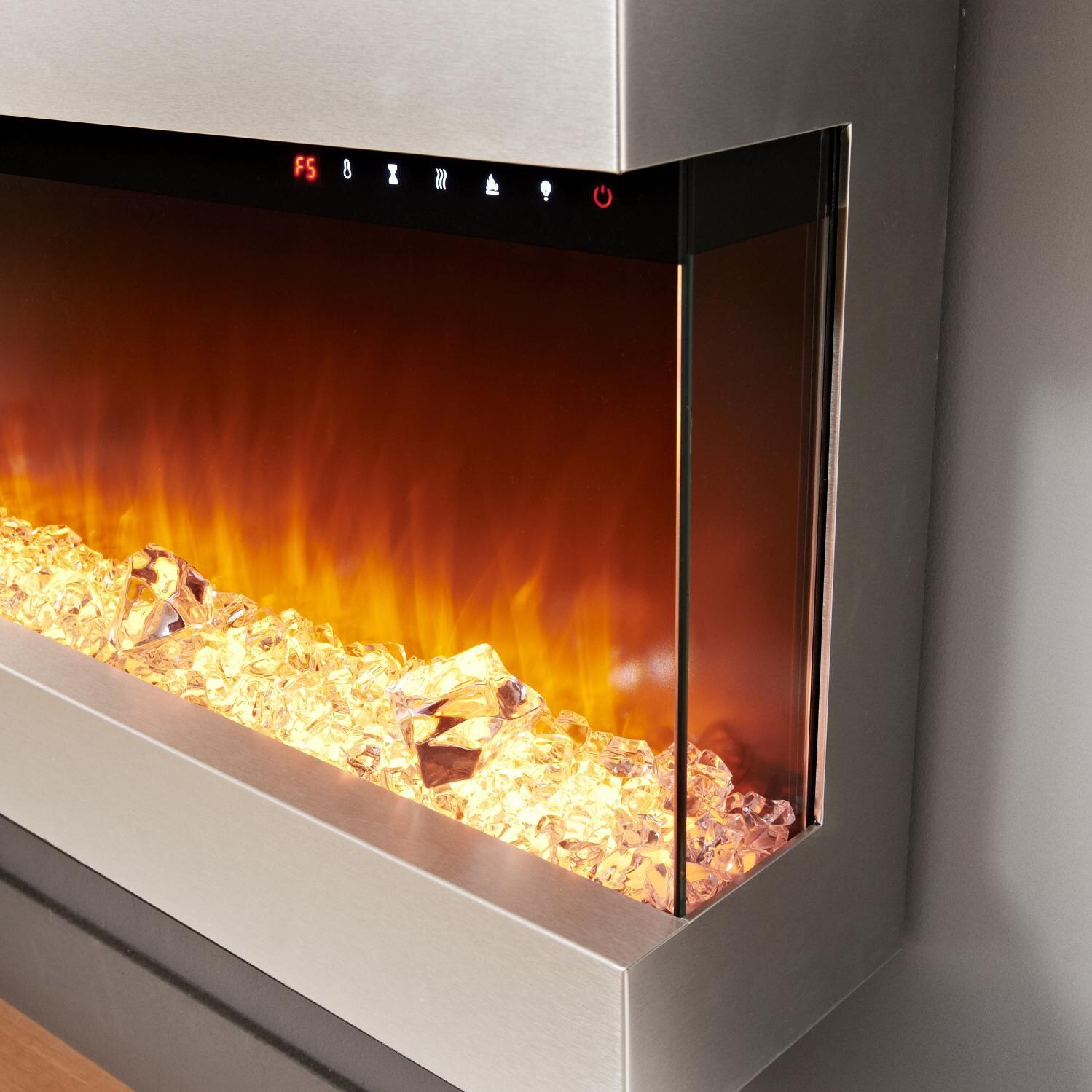 Evolution Fires - EF3SESS - Empire Electric Fireplace - Stainless Steel - Closeup thumbnail