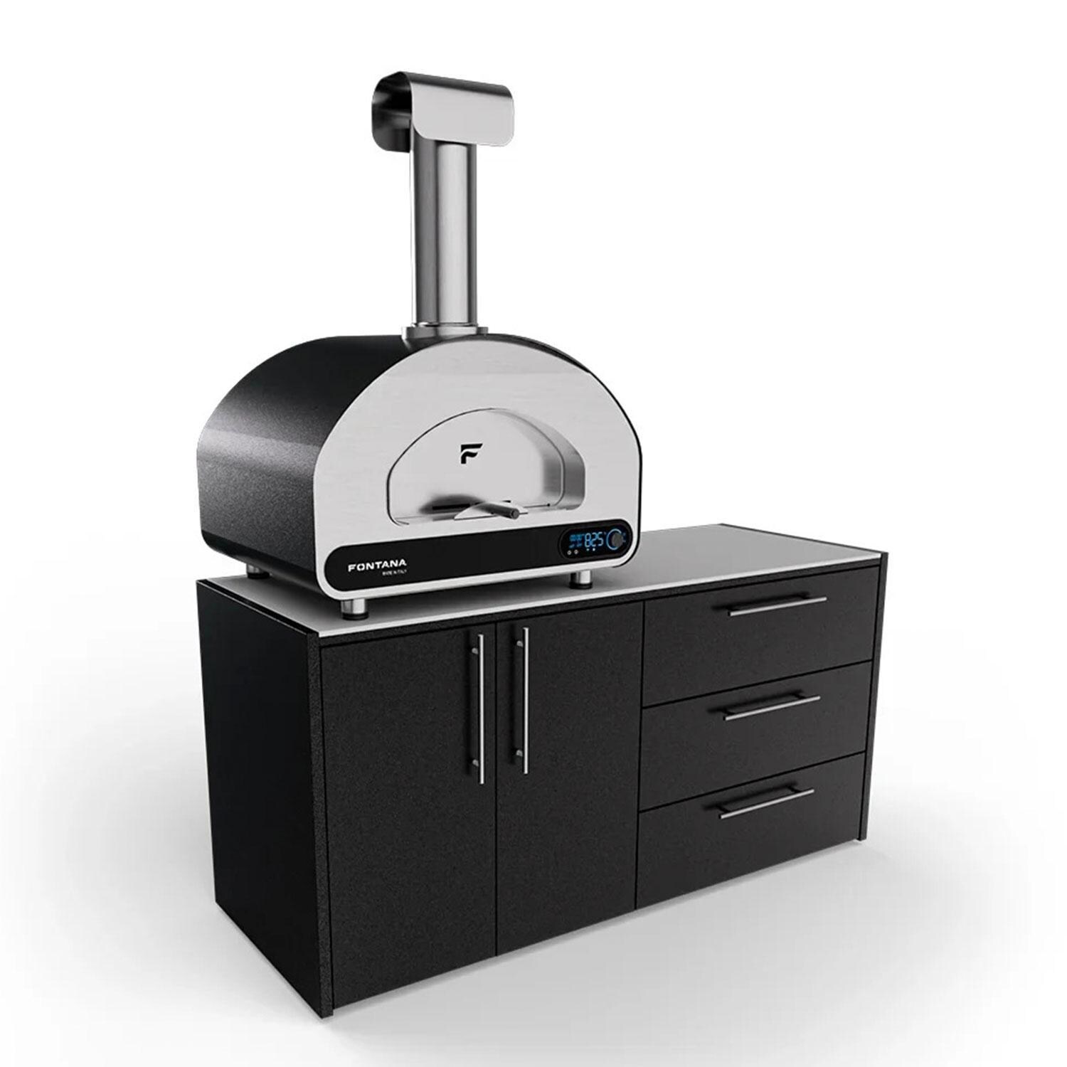 Fontana Forni FFVOLTA70-B Volta 70 Hybrid Smart Outdoor Oven - Black - Kitchen Module - White Background thumbnail