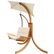 Leisure Season Wood Patio Swing Chair With Umbrella image