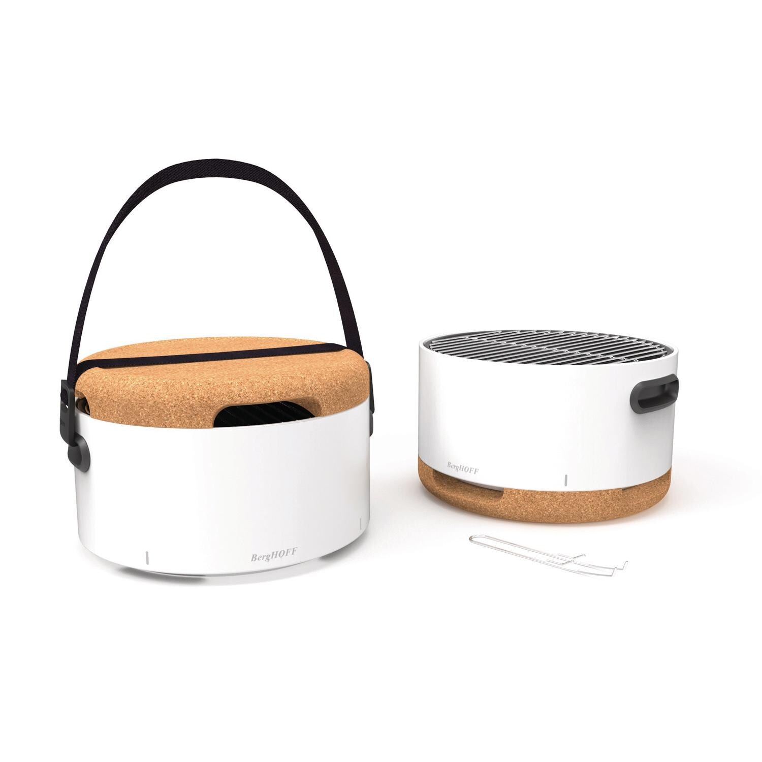 BergHOFF 2415600 Leo Portable Tabletop BBQ Grill W/ Heat Resistant Base White - On the Go & Grill View Side by Side (Product can only be in 1 view at a time) thumbnail