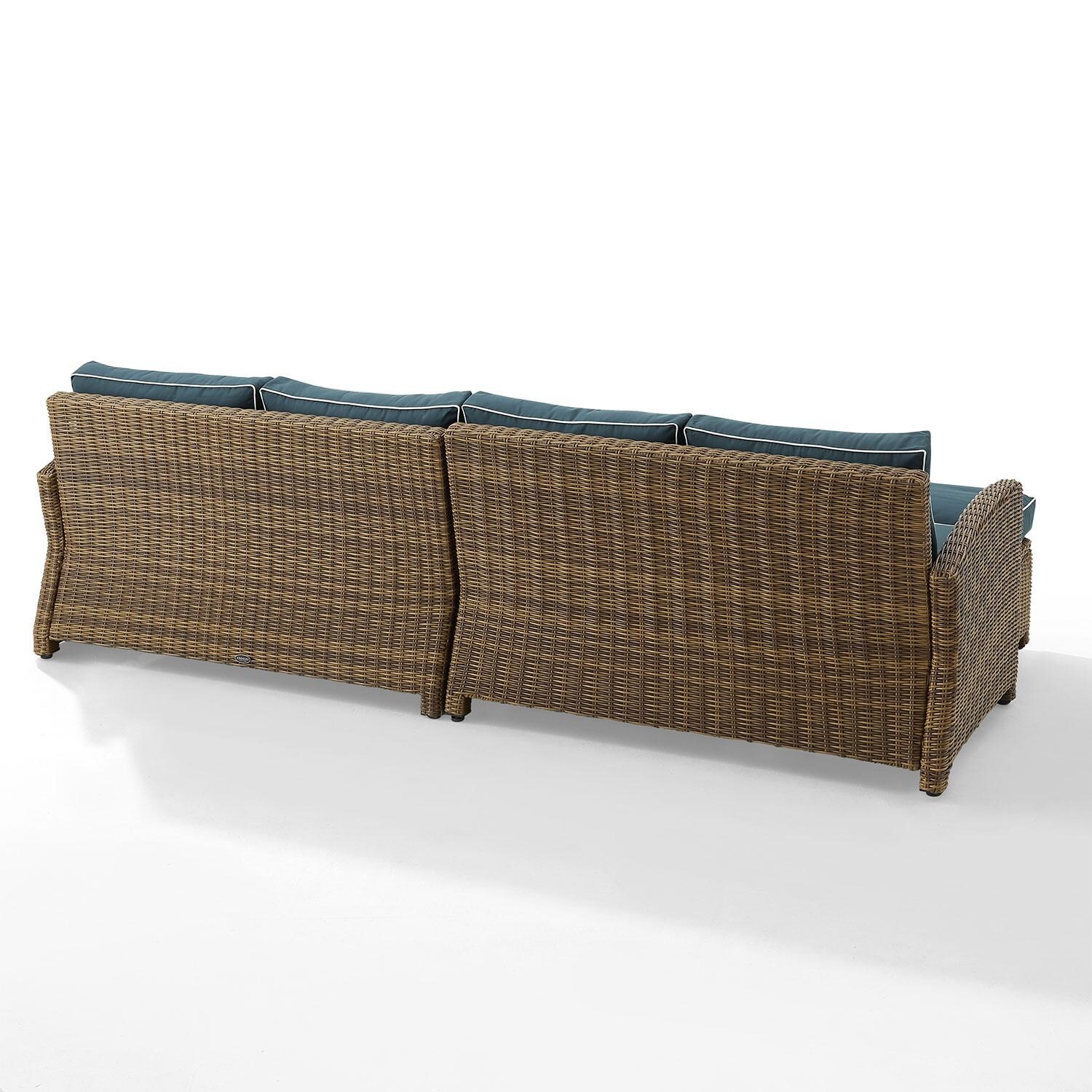 Ultimate Patio UP-92420WB-NV 4Pc Wicker Outdoor Sectional Patio Furniture Set in Navy - Rear - White Background thumbnail