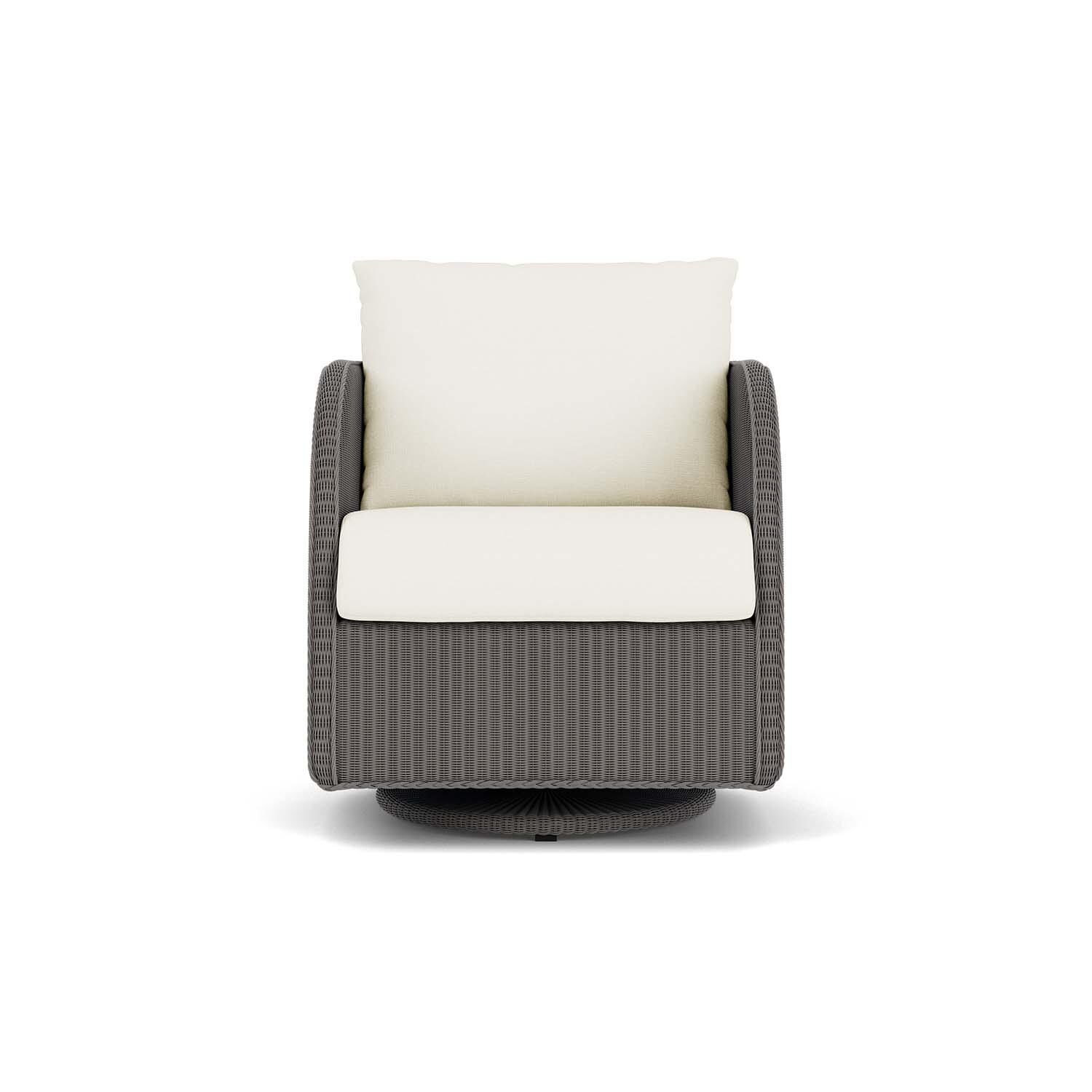 Essence Lloyd Loom Swivel Glider Club Chair in Pewter/Sailcloth Salt by Lloyd Flanders