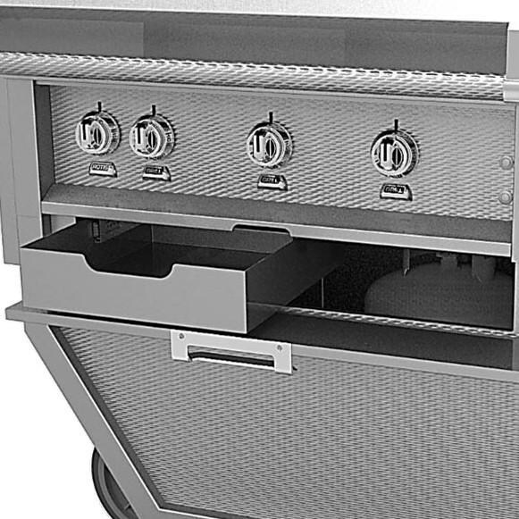 Hestan 42-Inch Deluxe Freestanding Gas Grill With Sear Burner, Rotisserie And Double Side Burner - Under Grill Cart Storage thumbnail