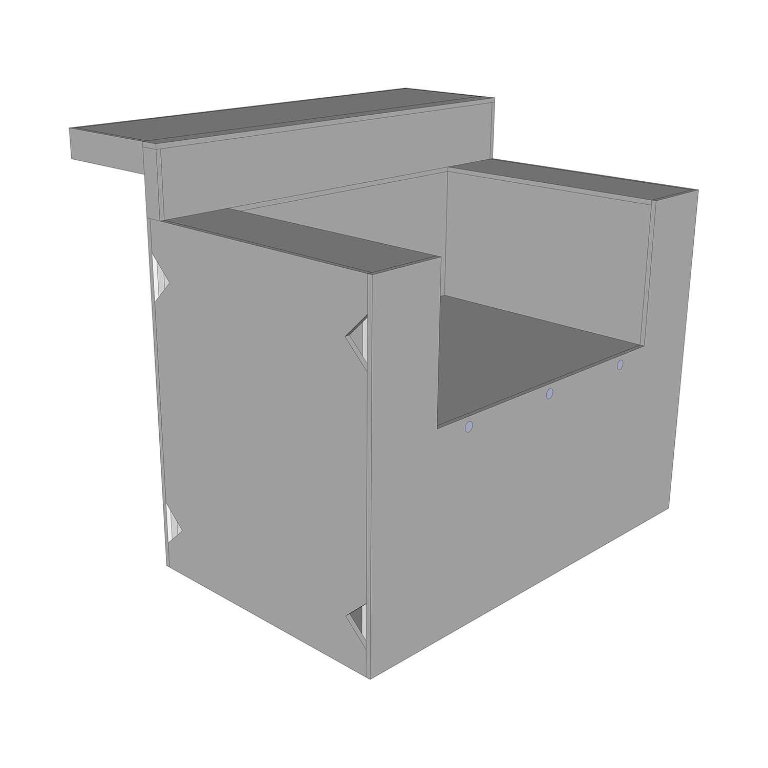 Universal 48 Inch Ready To Finish Kamado/Power Burner Cabinet W/Bar - White Background thumbnail