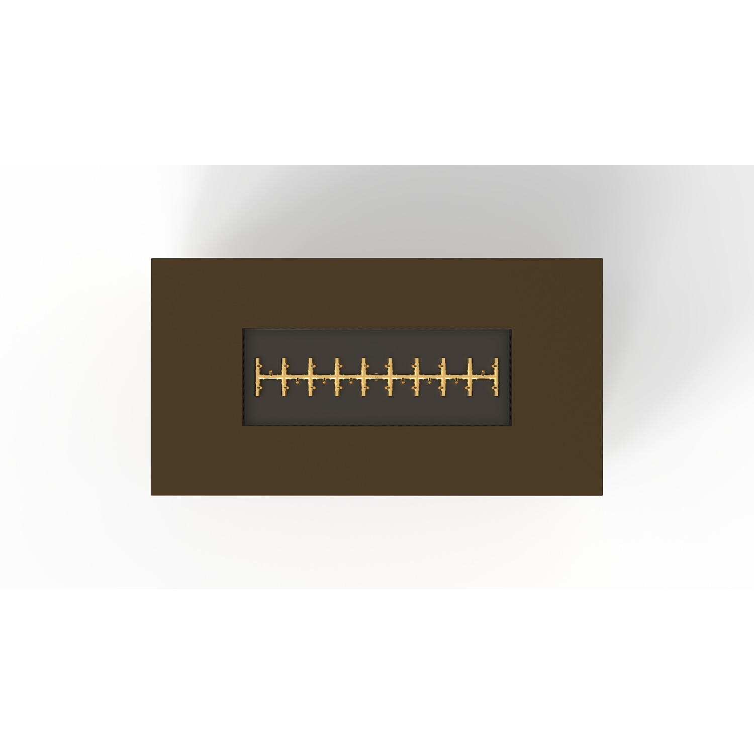 AON 72 x 38 Inch Rectangular Powder Coated Steel Propane Fire Pit Table W/ Platinum Ignition in Bronze By Warming Trends - Top View - White Background thumbnail