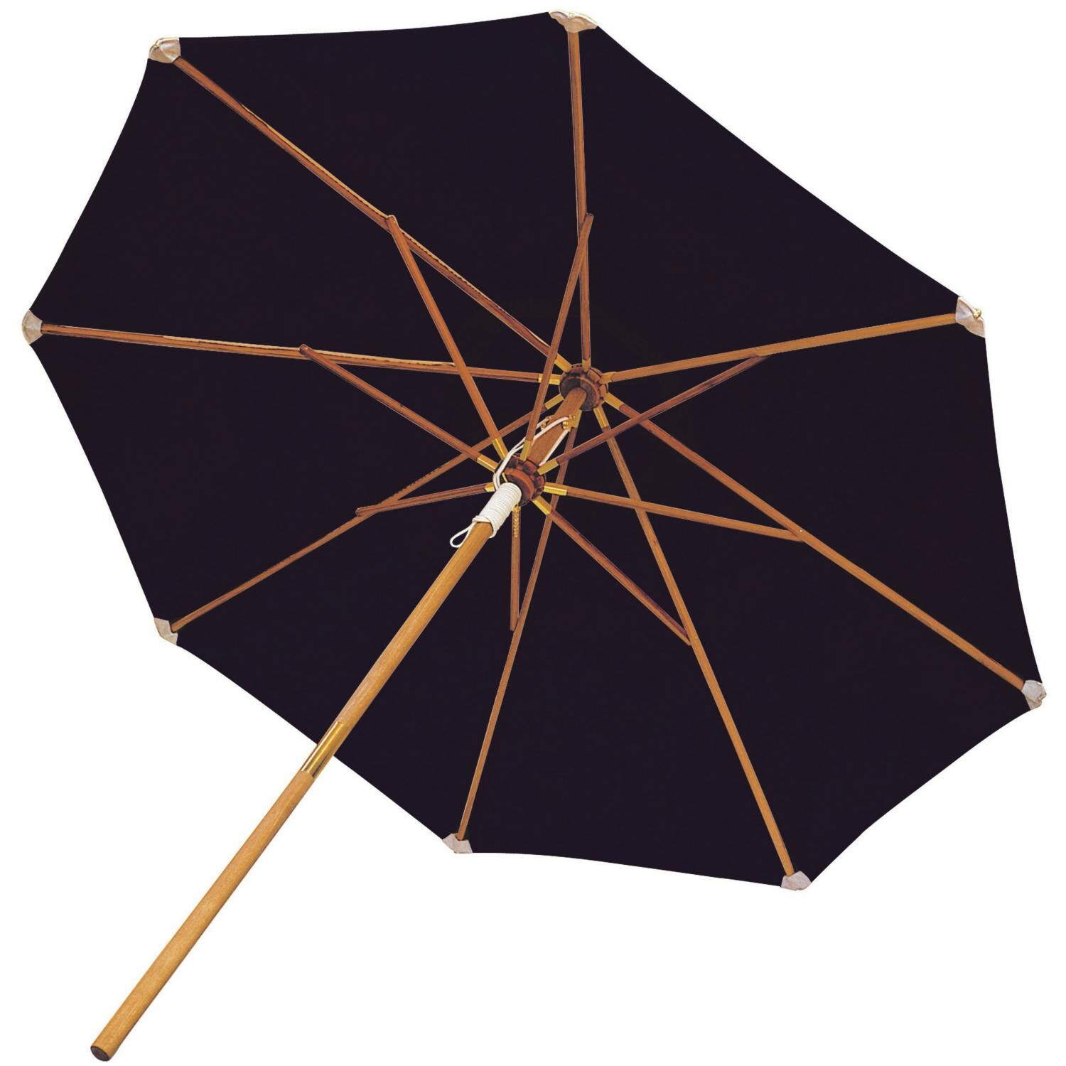 Royal Teak Collection 10 Ft Octagonal Teak Patio Umbrella W/ Push Lift - Navy Canopy thumbnail