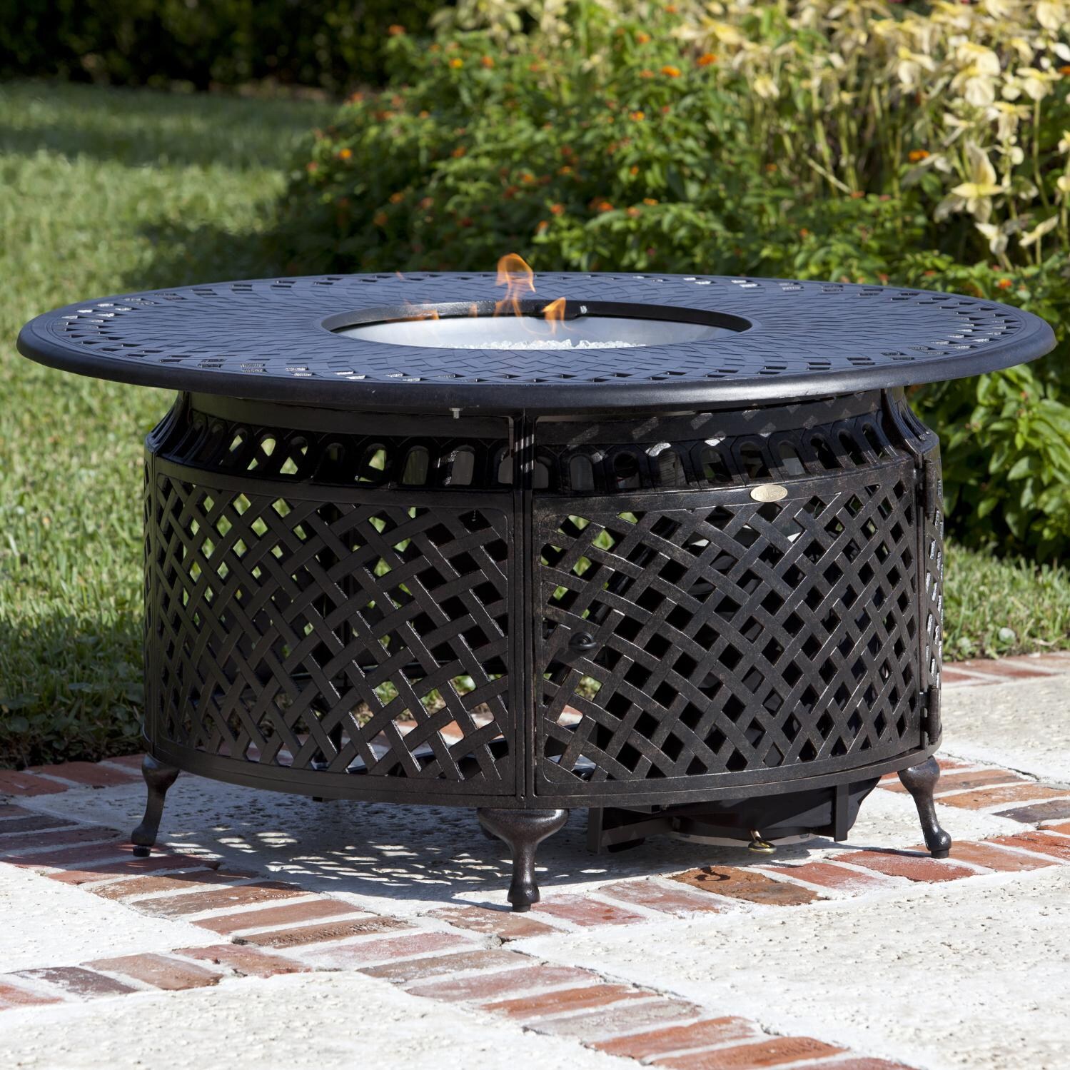 Fire Sense Venza 48-Inch Propane Gas Fire Pit Table - Antique Bronze - 62082
