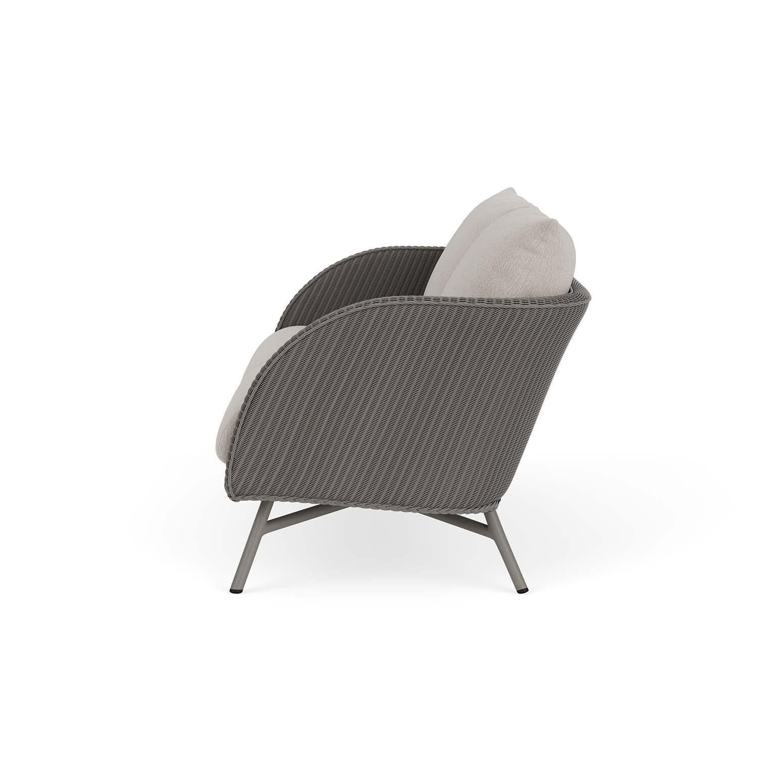 Lloyd Flanders Essence Loveseat W/Tundra Dove Fabric - Pewter Finish - Side thumbnail