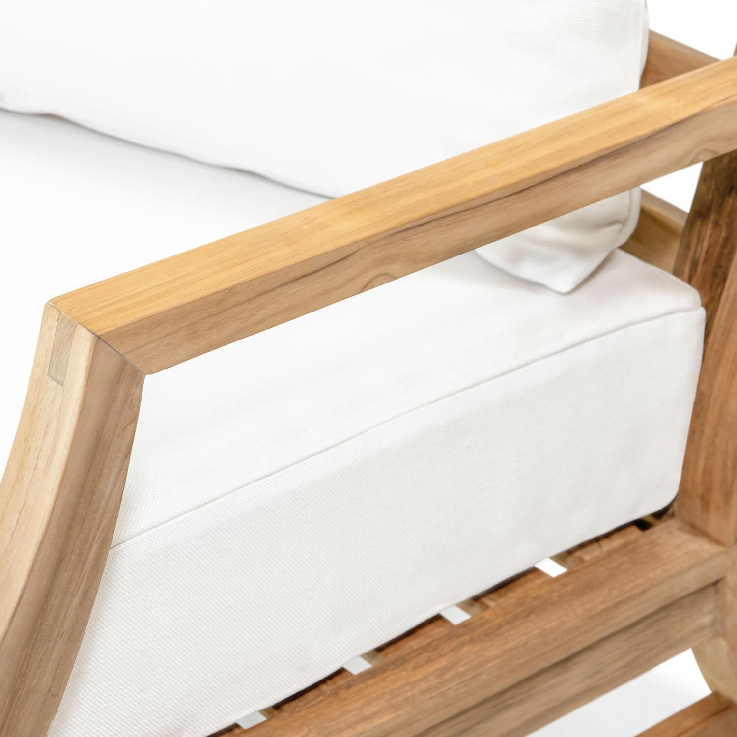 Teak + Table Charleston 5 Piece Lounge Set in Natural - Sofa - Detail thumbnail