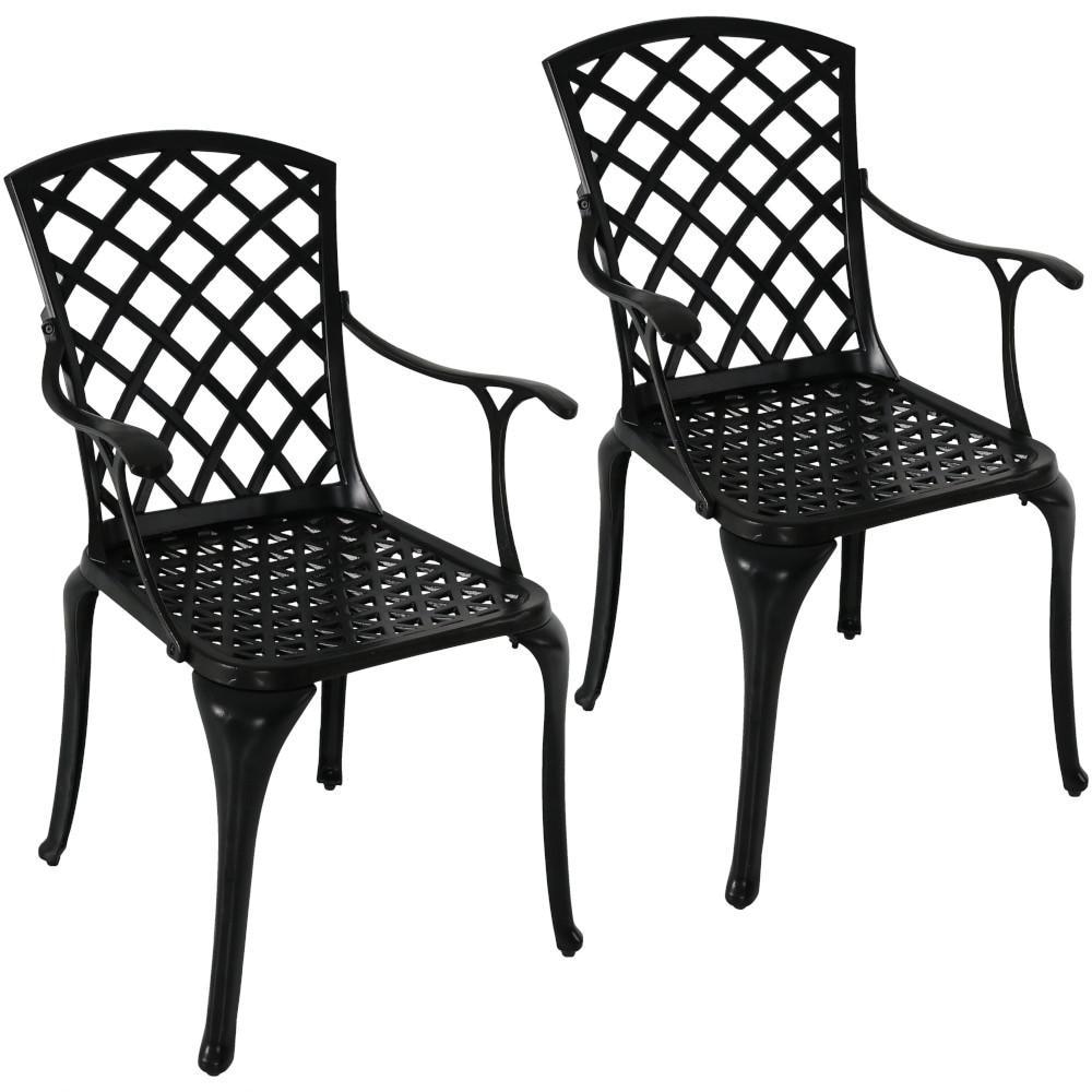Ultimate Patio Cast Aluminum W/ Crossweave Design Patio Chairs - Full Set thumbnail