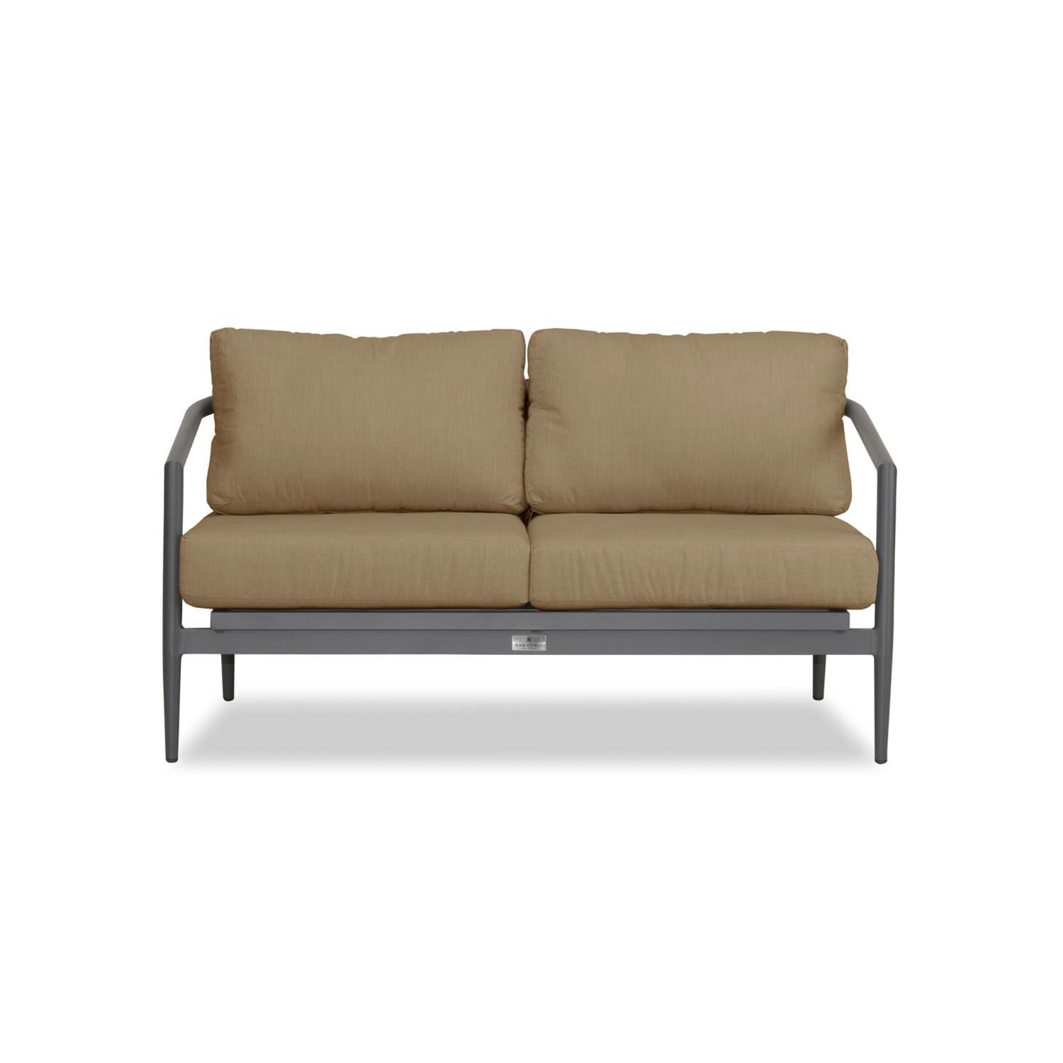 Lakeview Midnight Cove 4 Pc Aluminum Sofa Loveseat Seating Set in Slate/Pebble Gray/Heather Beige - Loveseat - White Background thumbnail