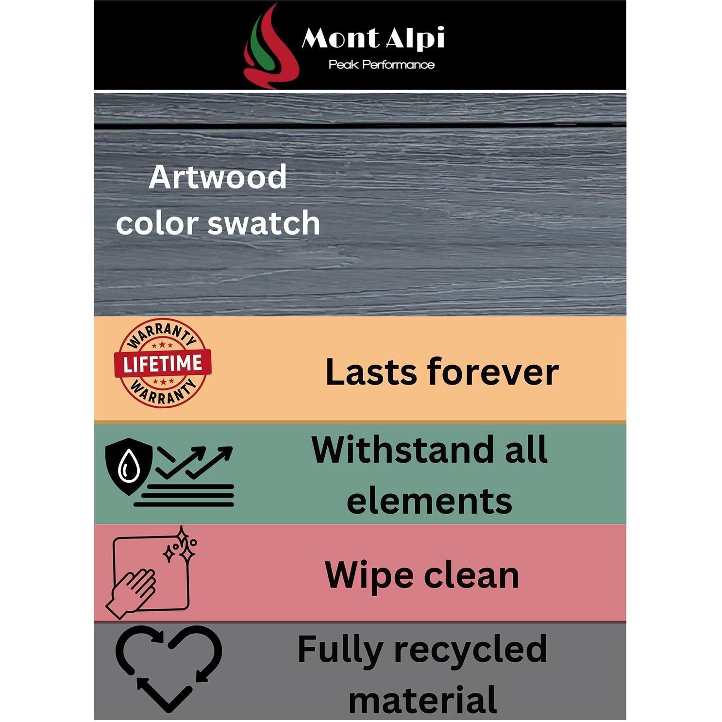 Mont Alpi MA805-AWBSS 6-Burner Black Stainless Steel Art-Wood Propane Island Grill - Color Swatch thumbnail