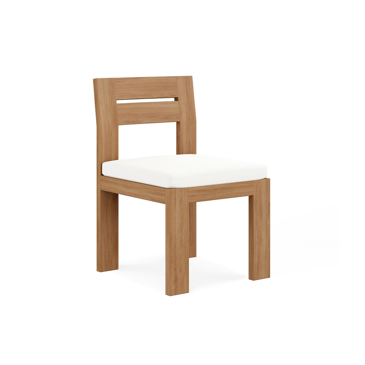 Bellawood Teak Dining Side Chair in Natural by Lakeview Outdoor Designs - Angled - White Background thumbnail