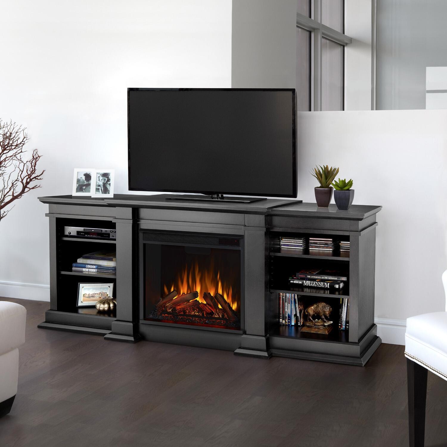 Real Flame G1200E-B Fresno 71-Inch Electric Fireplace Entertainment Center - Black