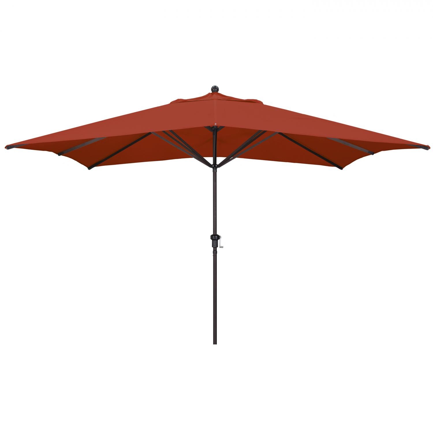 California Umbrella 11 X 8 Ft Rectangular Aluminum Patio Umbrella W/ Crank Lift & Aluminum Ribs - Bronze Frame / Sunbrella Canvas Terracotta Canopy thumbnail