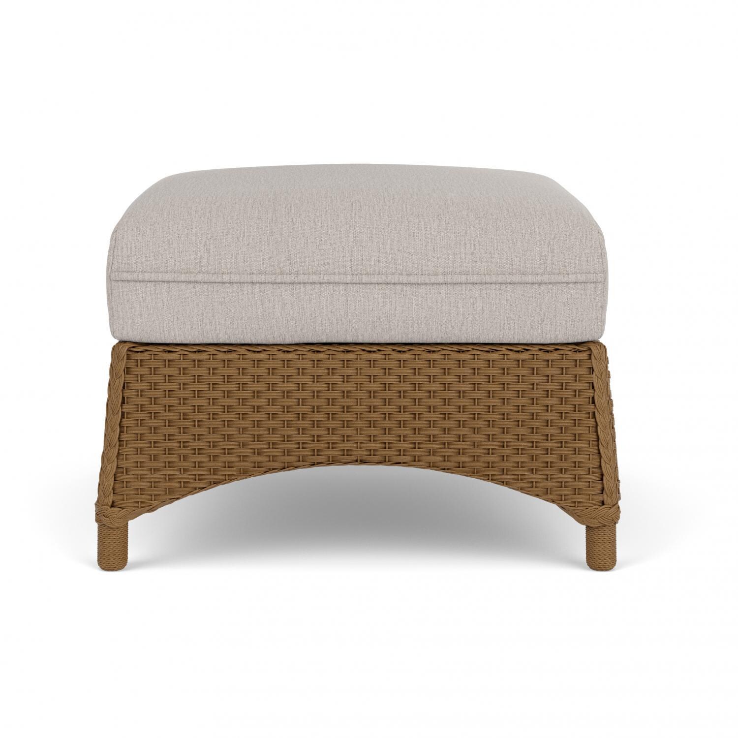 Lloyd Flanders Mandalay Ottoman in Hickory Finish with Remy Cloud fabric thumbnail