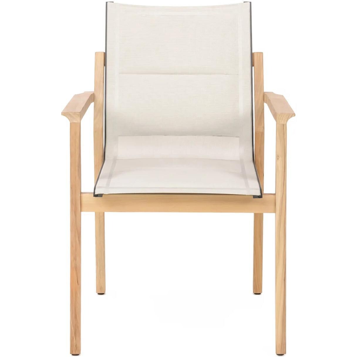 Barbados Stacking Teak Dining Chair in White By Teak + Table