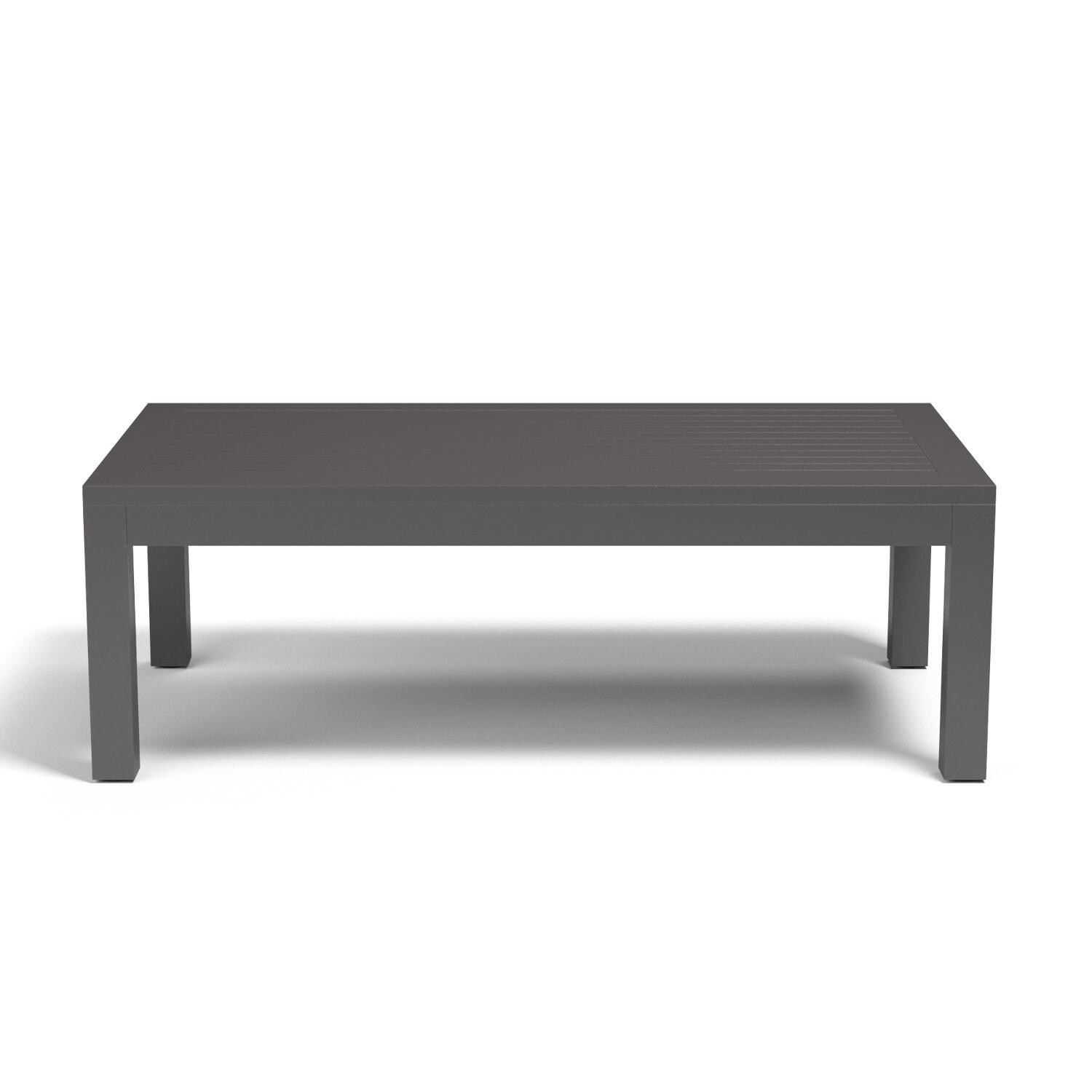 Sunset West Vegas 50 X 27 Rectangular Aluminum Patio Coffee Table - Long Side - White Background thumbnail