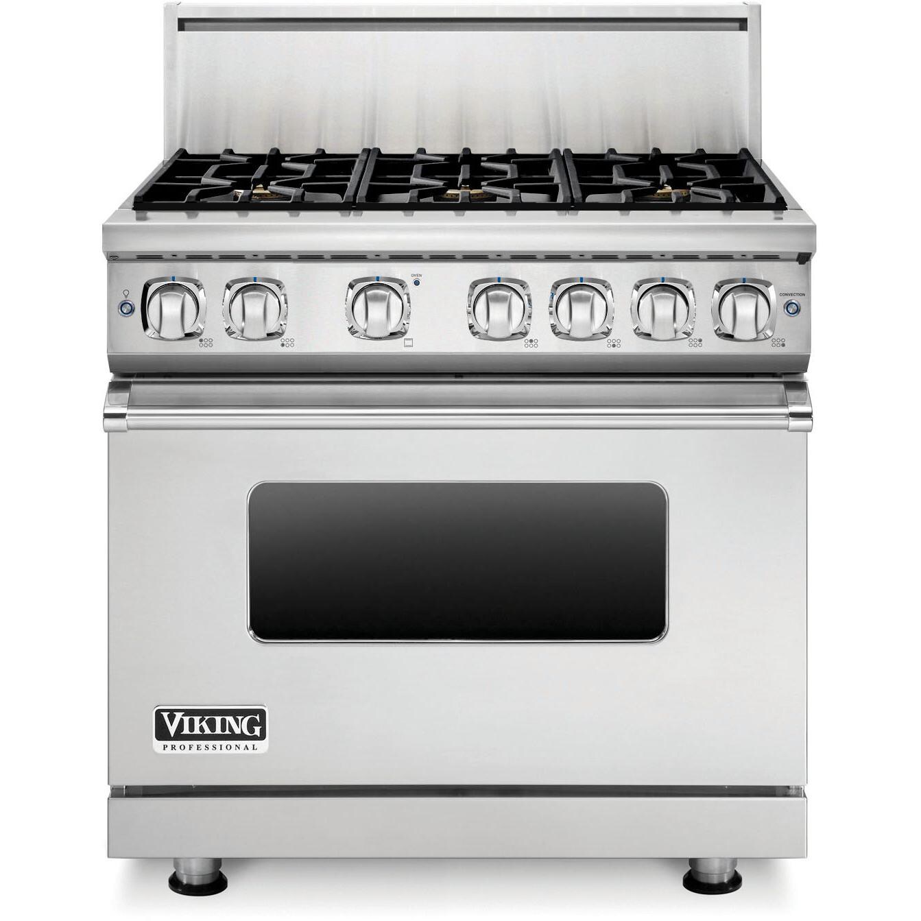 Viking Professional 7 Series 36-Inch 6-Burner Natural Gas Range - Stainless Steel - VGR73616BSS