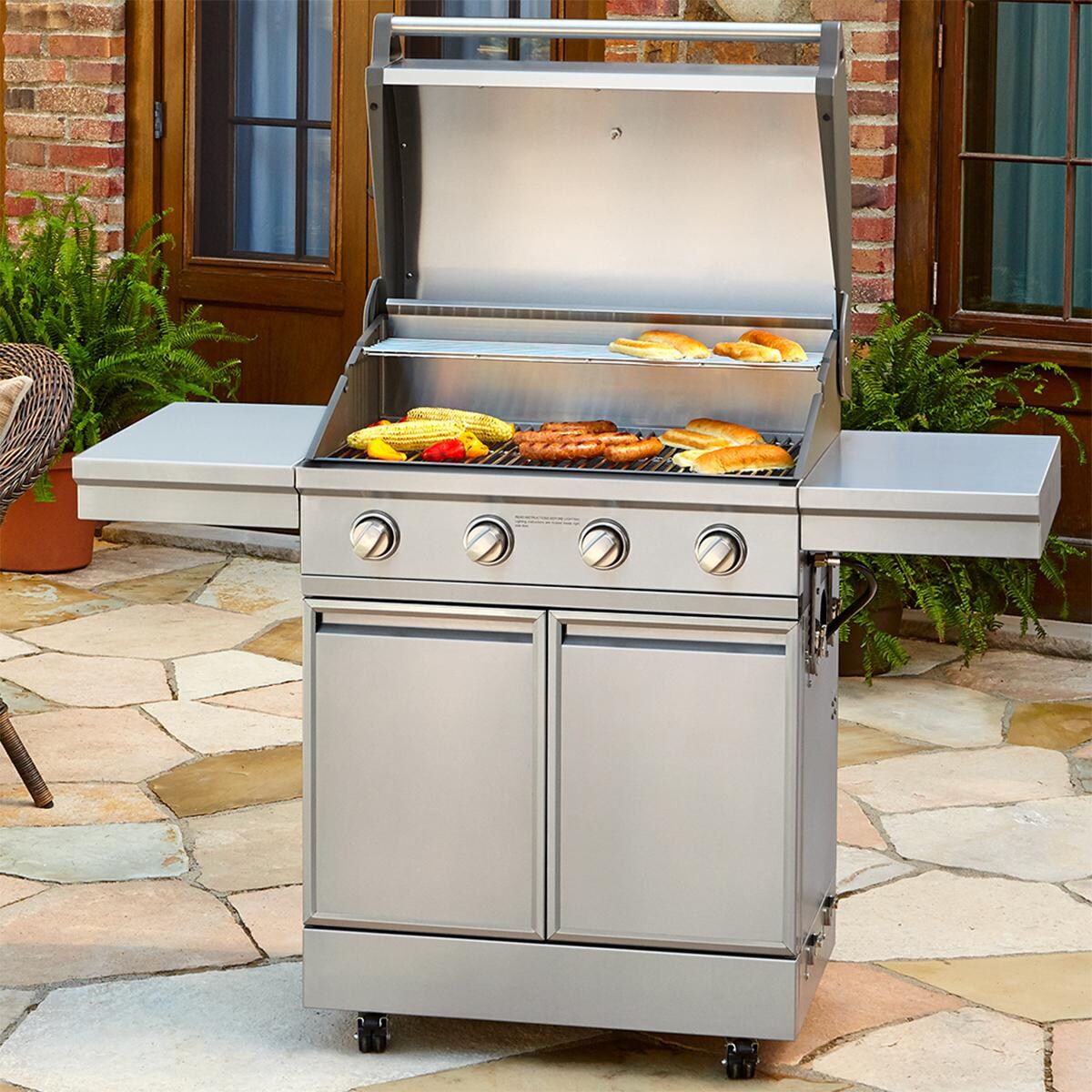 TYTUS T406SSLP Stainless Steel 4-Burner Natural Gas Gas Grill - (Ships as Propane with Conversion Fittings) - Grilling On The Patio thumbnail