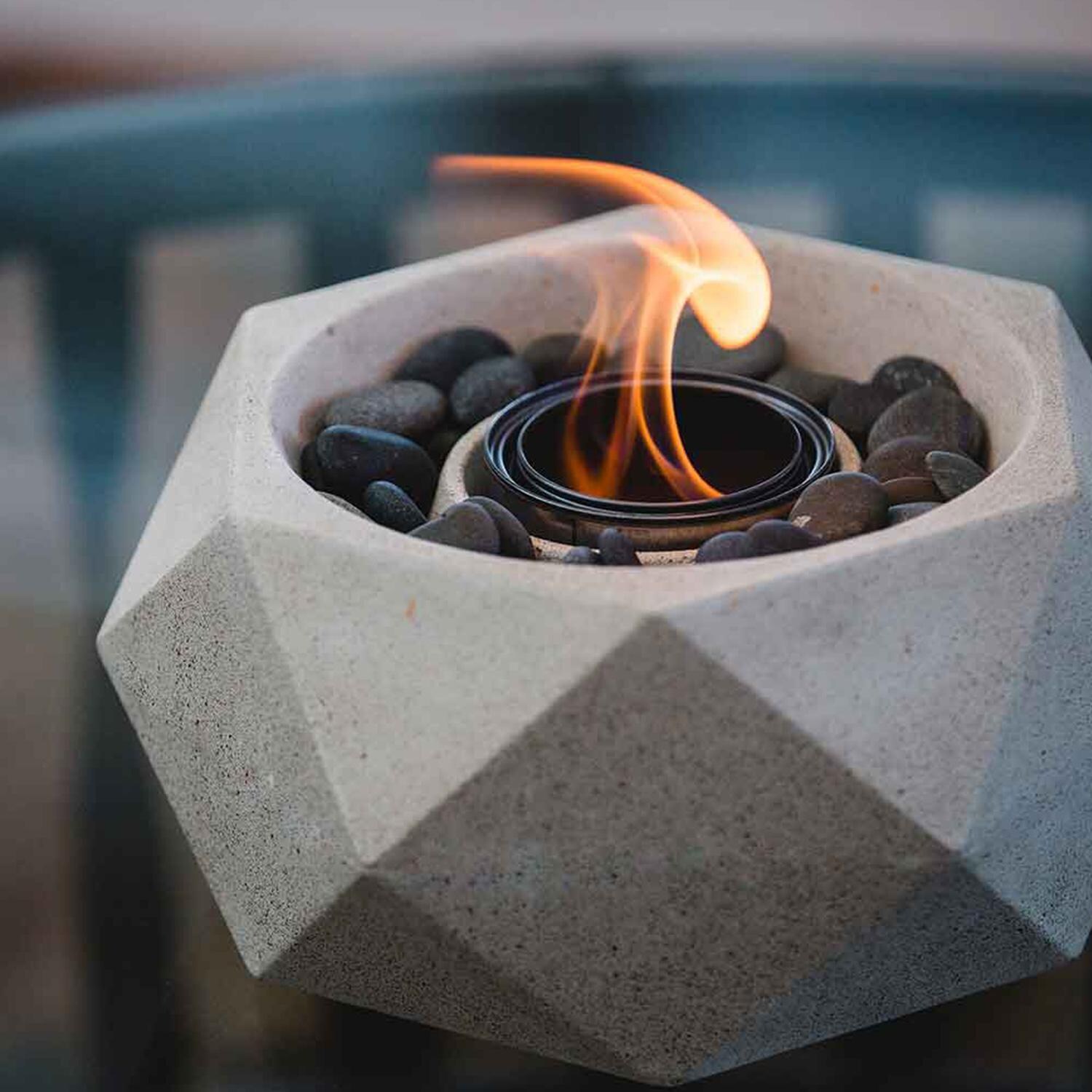 TerraFlame Geo Table Top Fire Bowl - Sand - Lifestyle thumbnail