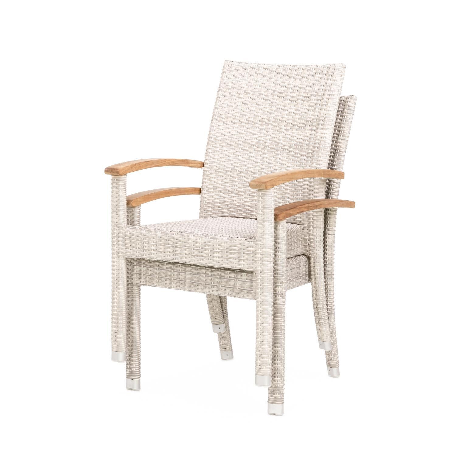 Teak + Table Oyster Bay Dining Chair in Stacking in Granite - Stacked - White Background thumbnail