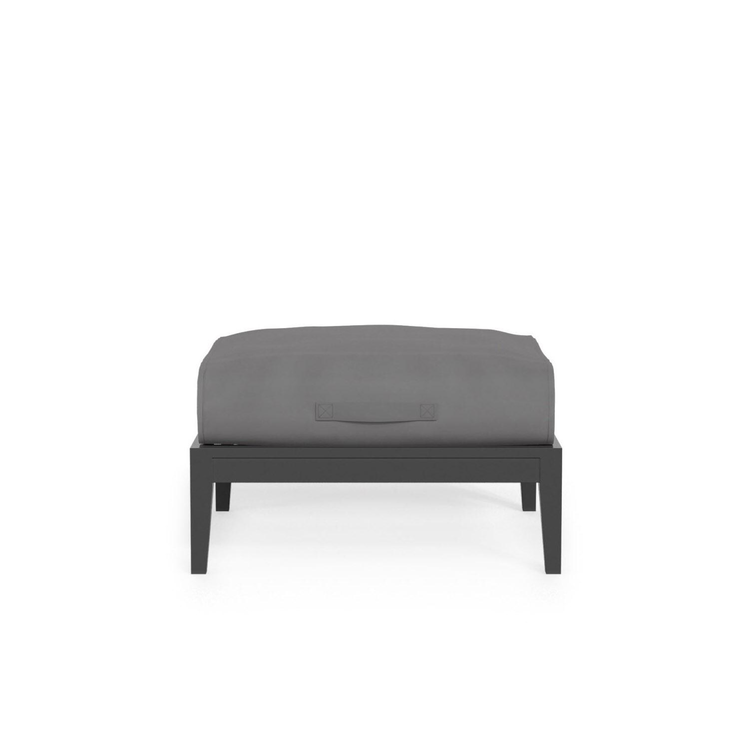 Outer Charcoal Aluminum Outdoor Ottoman W/ OuterShell Cover - Pacific Fog Gray image