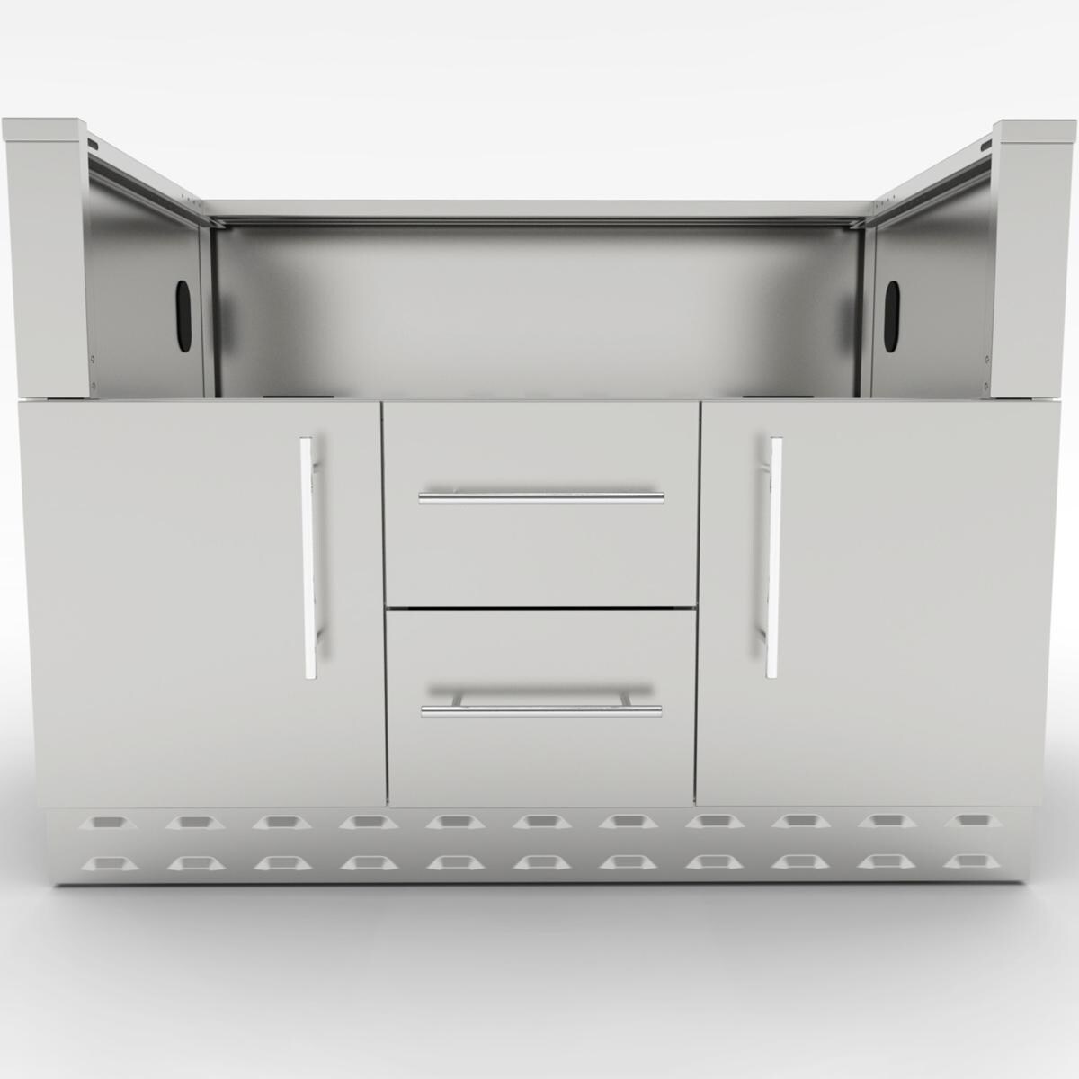 Sunstone SAC46CGDC 46-in Outdoor Kitchen Charcoal Grill Cabinet - White Background thumbnail