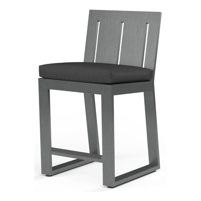 Redondo Aluminum Bar Stool w/ No Welt in Slate/Spectrum Carbon by Sunset West - White Background thumbnail